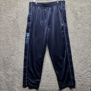 Vintage AND1 Tear Away Snap Basketball Pants Mens XL Blue Satin Baggy Y2K 90s